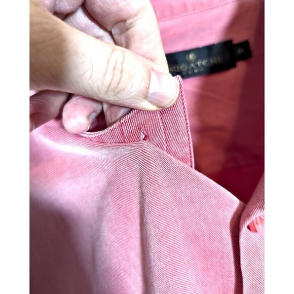 Bugatchi Brushed Cotton Twill Button Up Shirt Mens XL Salmon Coral Soft Preppy - Picture 6 of 7